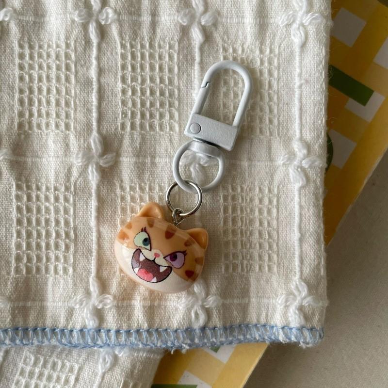 2 Cute Cat Keychains, Soft Adorable Phone Charms, Perfect Gift for Girlfriend and Couples, Decorative for Phones, Cameras, Backpacks