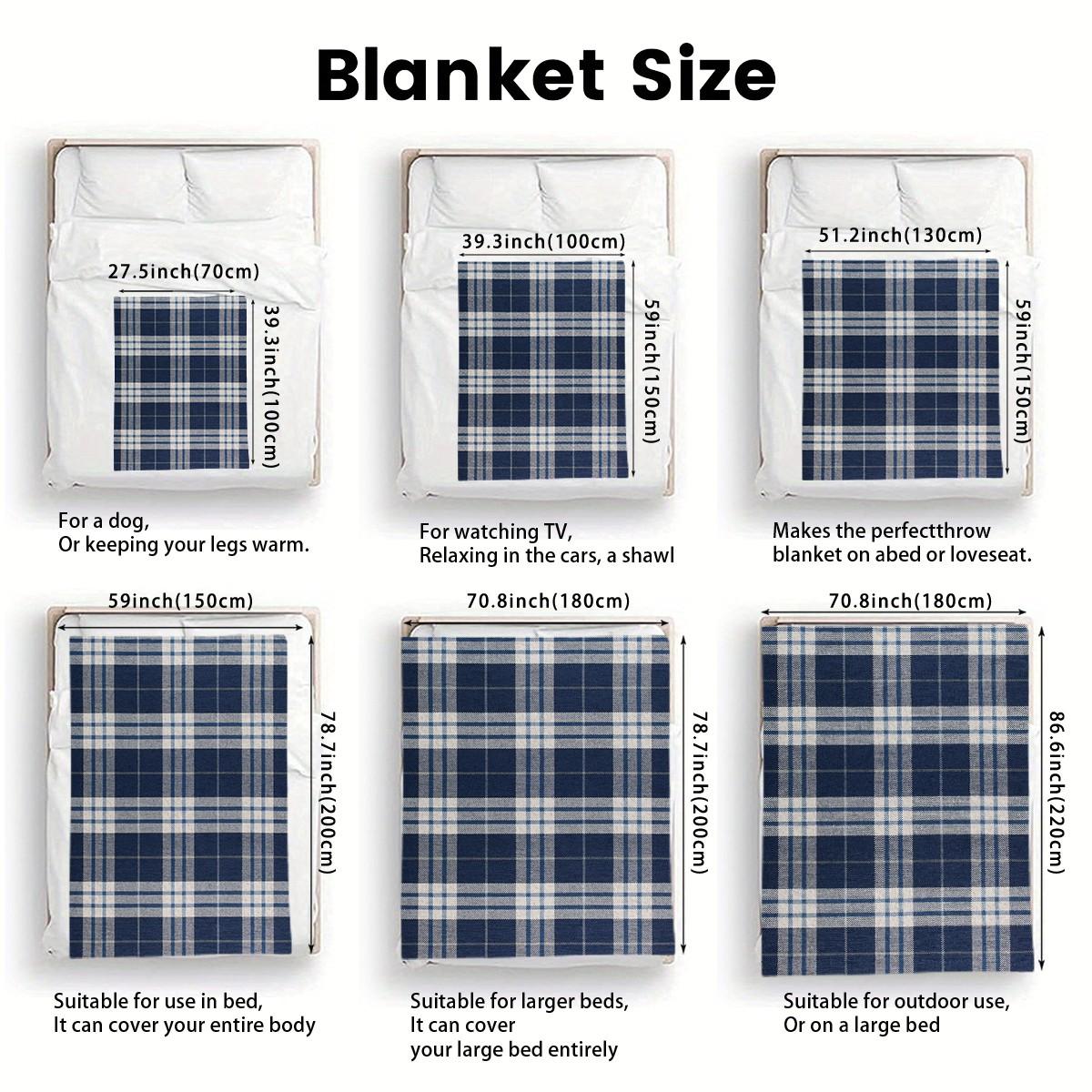 Plaid Flannel Sofa Blanket, Soft Plush Warm Blanket for Men and Women, Comfortable Thick Bedspread, Multiple Colors Available