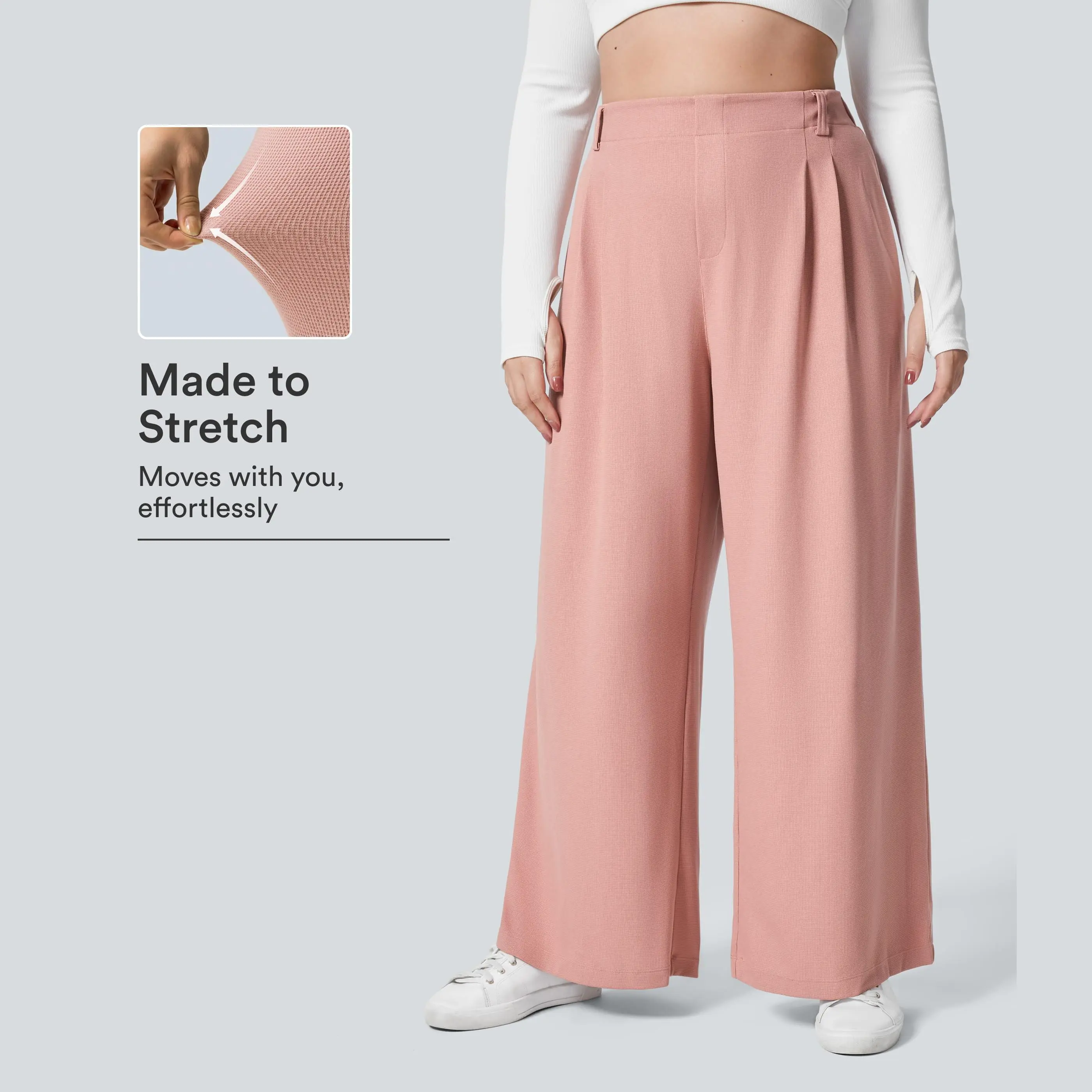 Halara Flex™ High Waisted Pocket Wide Leg Waffle Work Plus Size Pants