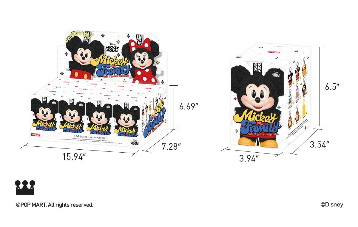 POP MART Mickey Family Cute Together Keychain Series Figures Blind Box, Collectible Toys