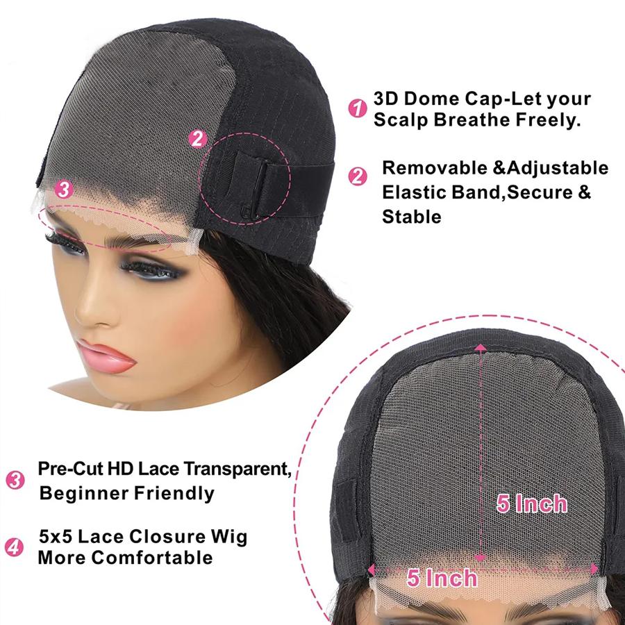 13x6 13x4 Lace Front Wigs Human Hair for Women 180 Density HD Transparent Bone Straight Lace Front Wigs Human Hair Pre Plucked Glueless Lace Frontal Wigs Natural Black Color