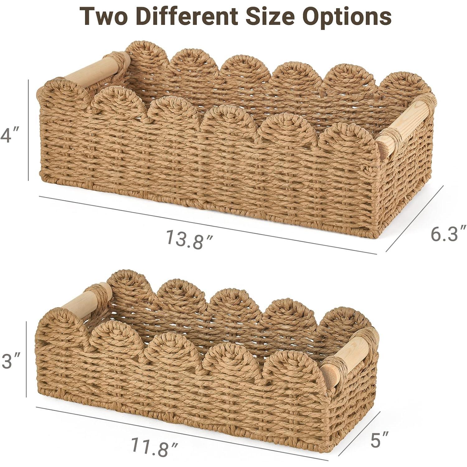 Toilet Paper Storage Basket 2 Pack Bathroom Scalloped Basket Toilet Paper Storage Basket 2 Pack Bathroom Scalloped Basket