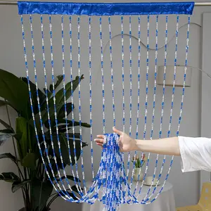 Beaded Curtain, Acrylic Hanging Door Curtain, Rod Pocket Design, Easy to Hang, Vibrant Semi-Transparent Privacy Curtain, Interior Decoration Accessories