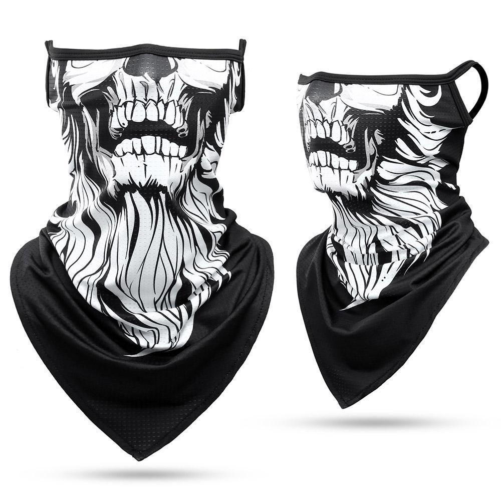 Summer Breathable Bandana Skull Printed Scarf Sun Protection Quick-drying Face Cover Reusable Mask Neck Gaiter Halloween Gift