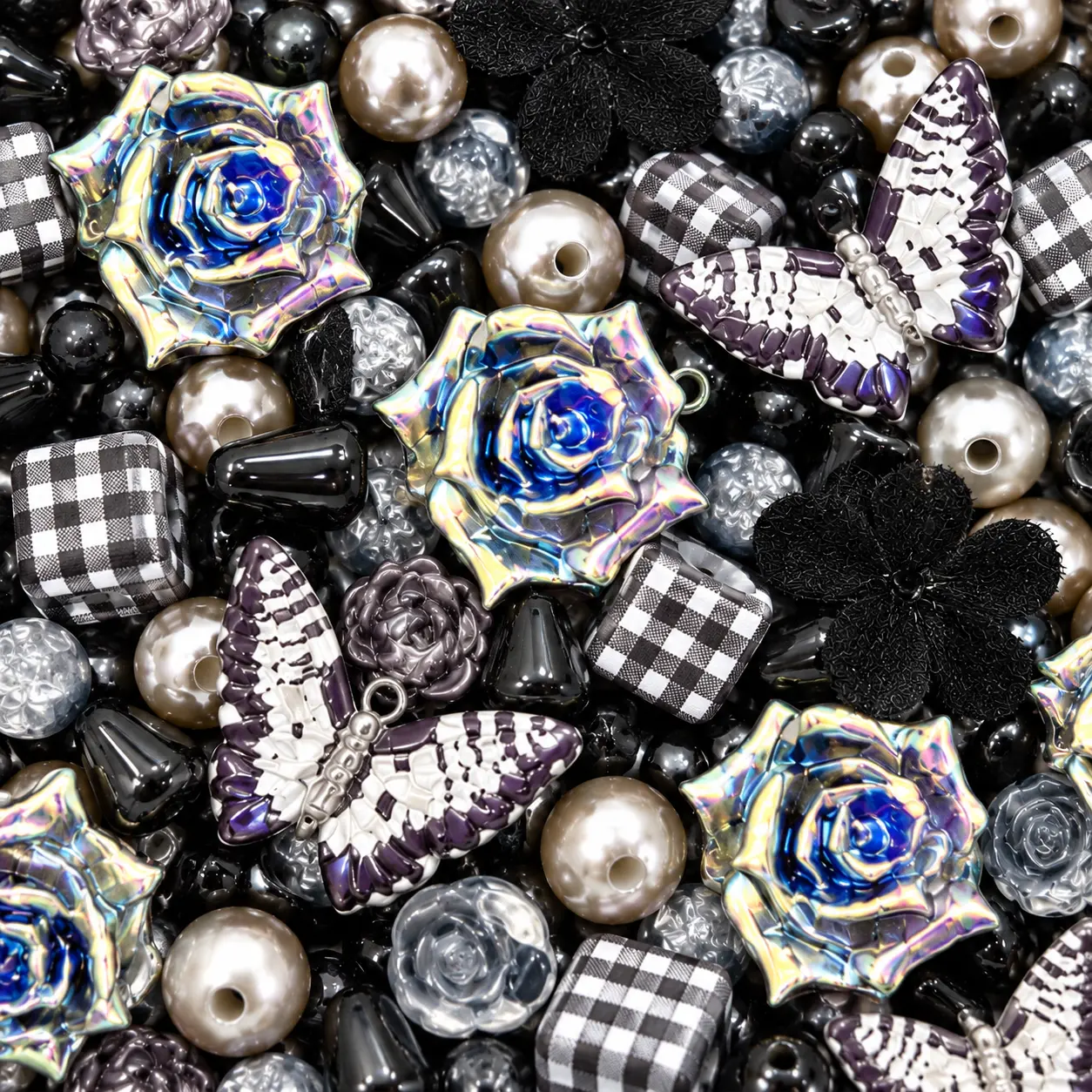 Multi-Themed DIY Loose Bead Mix,  Mixed Beads for Bracelets, Keychains & Custom Crafts, Assorted Shapes,familyfun