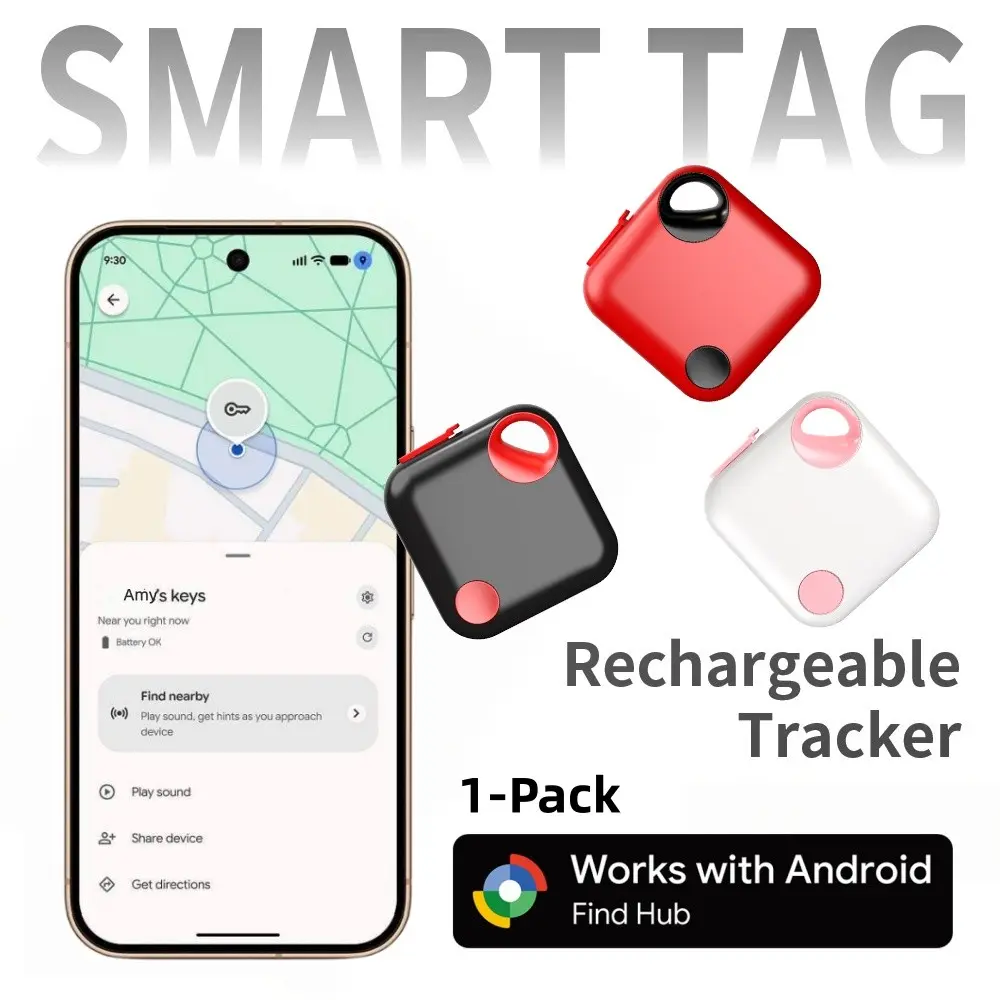 USB-C Rechargeable Item Tracking Tag, Bluetooth-compatible Anti-Lost Tracker, No Battery Replacement, Precise Positioning, Smart Tag for Keys, Luggage, Wallet