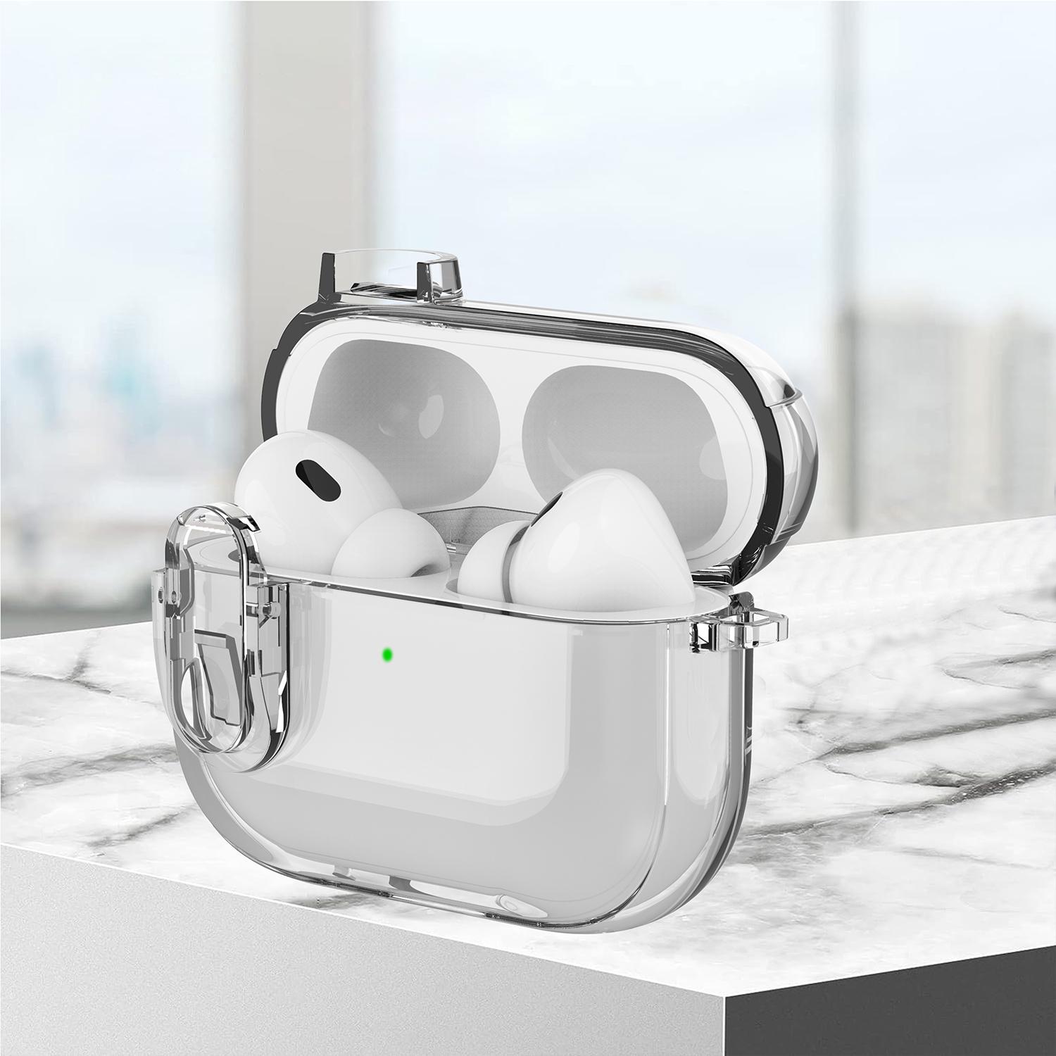 Transparent Soft TPU Protective Case for Wireless Earbuds Pro 3/2/1 & 4/3/2/1 Gen, Audio Headphone Accessory with Secure Lock, Carabiner Keychain, Portable Button, Automatic Charging & Full Protection, Women's Cute Cover