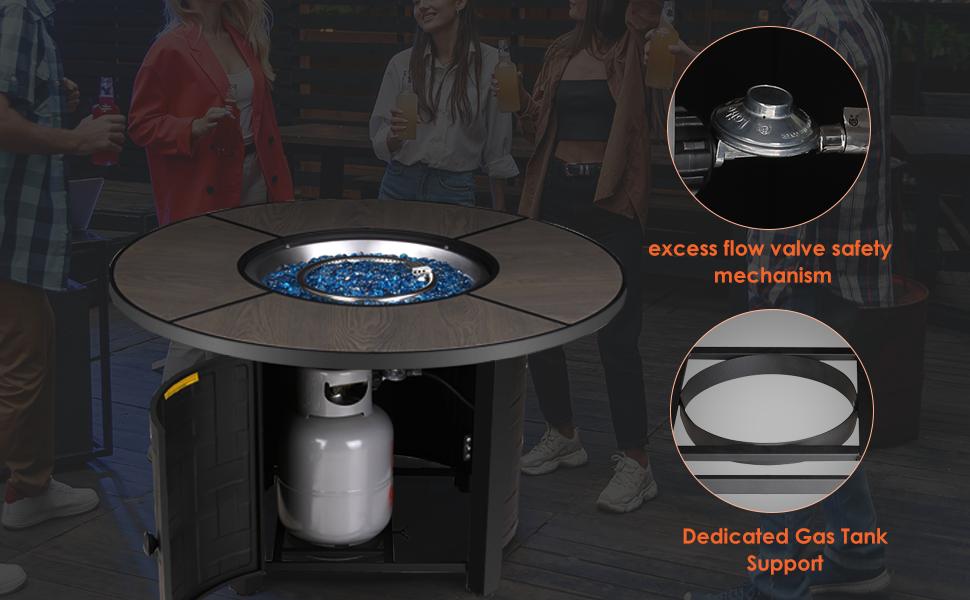 42-Inch Propane Fire Pit Table - 50,000 BTU with Auto-Ignition, Round Gas Fire Pit for Outdoor Patios, Includes Waterproof Cover, Blue Stone Finish and Lid - CSA Certified,Ideal for party 42-Inch Propane Fire Pit Table - 50,000 BTU with Auto-Ignition, Round Gas Fire Pit for Outdoor Patios, Includes Waterproof Cover, Blue Stone Finish and Lid - CSA Certified,Ideal for party