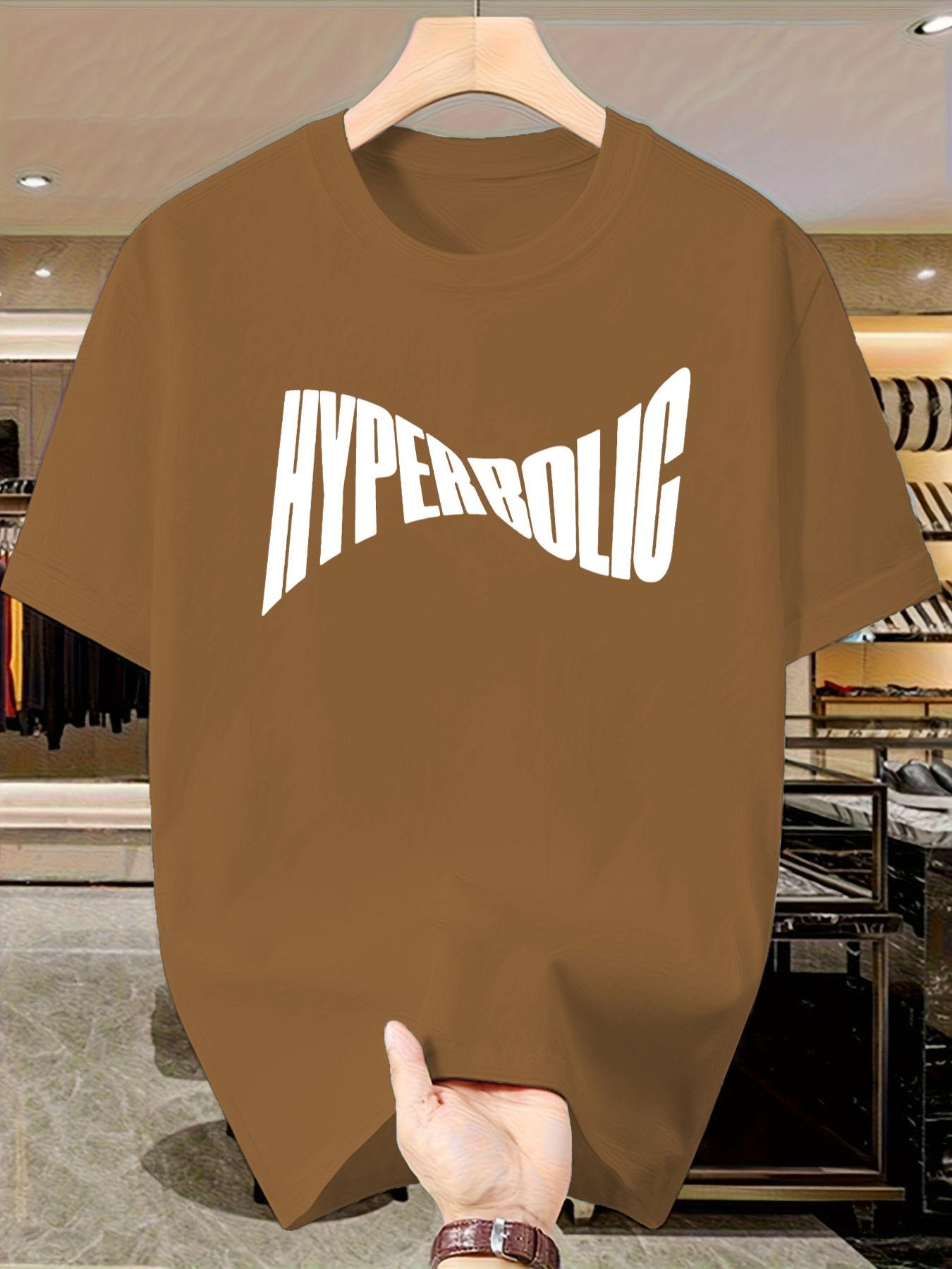 Men's Casual Short Sleeve T-Shirt, Bold Letter Print Street Style, Summer Cotton Top, Slim-Fitting, Trendy and Versatile