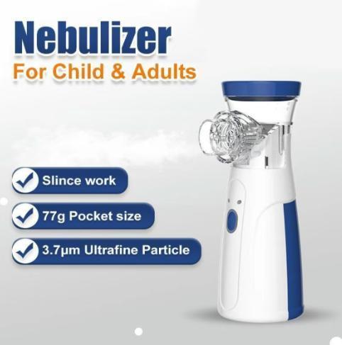 Ultrasonic nebulizer - Nebulizer, rechargeable nebulizer for adults and children, portable nebulizer, two modes, self-cleaning function, suitable for breathing problems