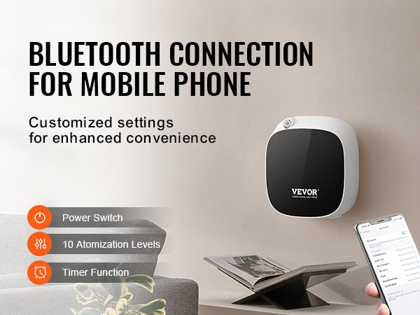 【Summerfinds】VEVOR Scent Air Machine, 100ml Bluetooth Smart Essential Oil Diffuser, 1000sq. ft Waterless Scent Diffuser with Cold Air Technology, Aromatherapy Diffuser Machine for Home, Office, Hotel, Spa