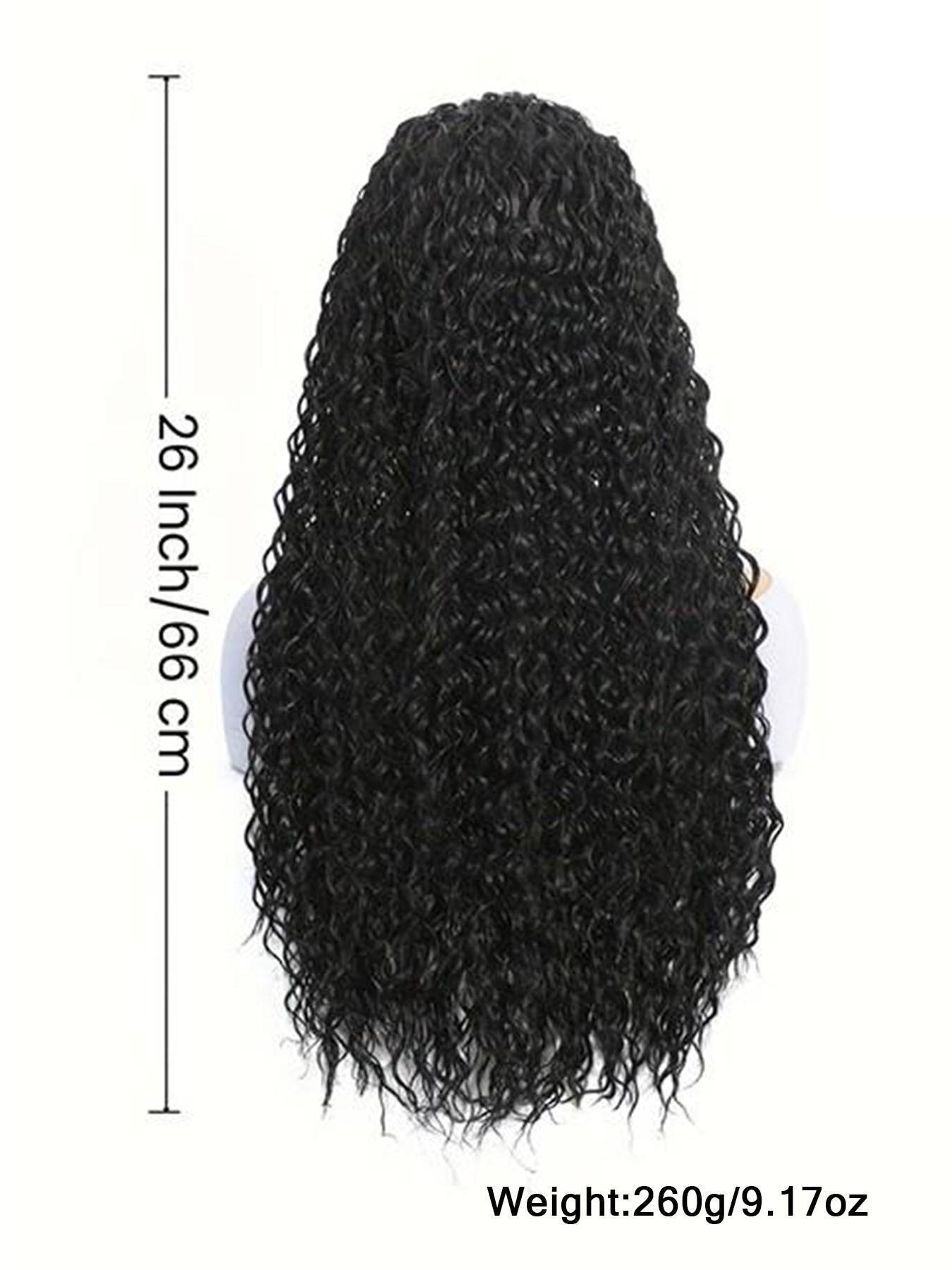 Headband Wig Synthetic Hair Deep Wave, Deep Wavy Hair, 24 Inch Glueless Brazilian Virgin Hair, No Lace Front, Machine Made, for Women