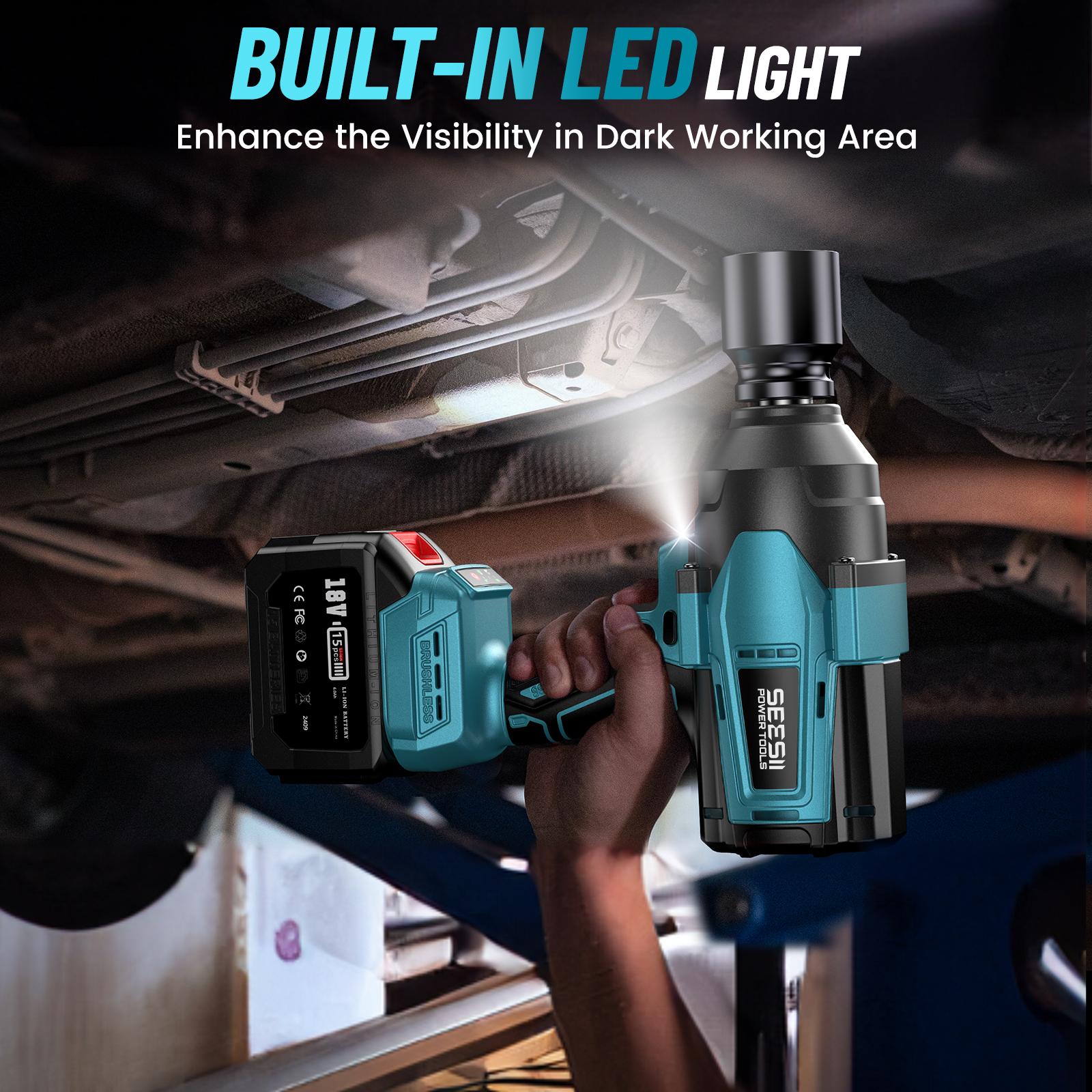SEESII 3/4" Cordless Impact Wrench Set - 2000Nm (1475ft-lbs) High Torque Brushless Power Tool with 2x 6.0Ah Batteries, Fast Charger, and Accessories - Heavy Duty for Truck, Car, and Mower Repair, WH820 Black Friday Deals SEESII 3/4" Cordless Impact Wrench Set - 2000Nm (1475ft-lbs) High Torque Brushless Power Tool with 2x 6.0Ah Batteries, Fast Charger, and Accessories - Heavy Duty for Truck, Car, and Mower Repair, WH820 Black Friday Deals