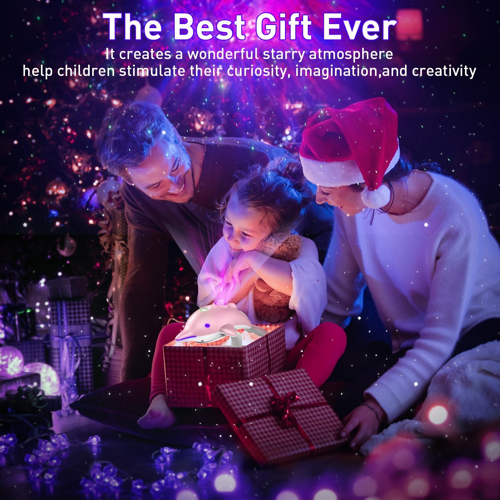 Dolphin Galaxy Projector Light, Night Light, Nebula Ceiling LED Light Strip with Timer and Remote Control, a perfect gift for birthday, Halloween, Christmas
