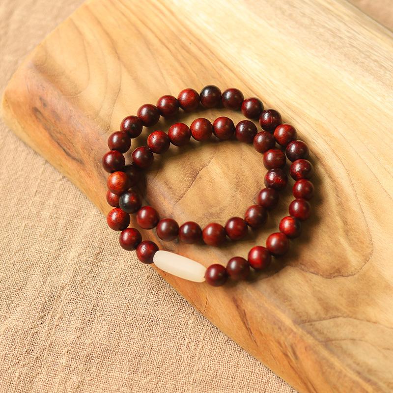 Sandalwood multi-bead stacked bracelets, new Chinese-style multi-ring wooden bracelets, Buddhist bead jewelry for meditation, odor-eliminating fragrant bracelets, collectibles