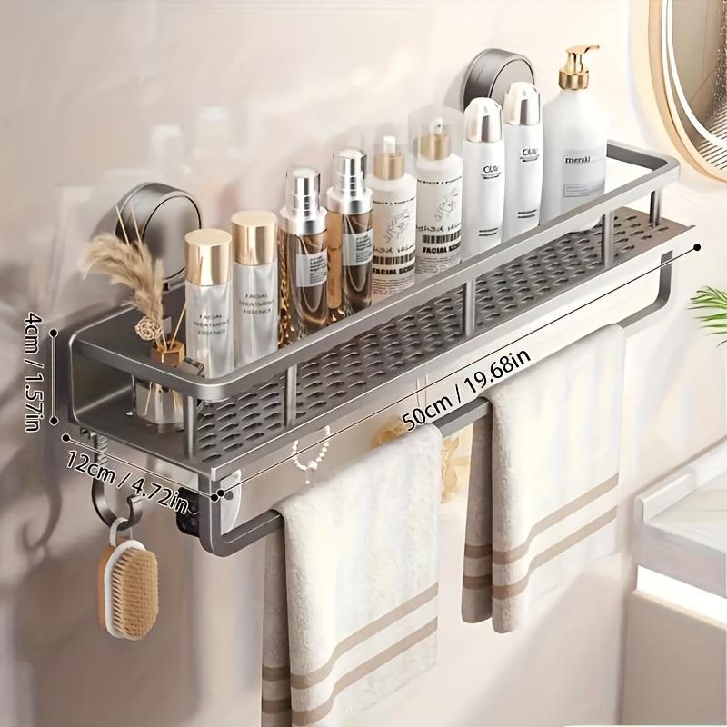 Fashion Multifunctional Metal Storage Rack - Easy to Install, Space-Saving Design, Effectively Organizes Home, Polished Surface, Wall Mounted Organizer with Drain Holes, Ideal for Bathroom or Kitchen Use