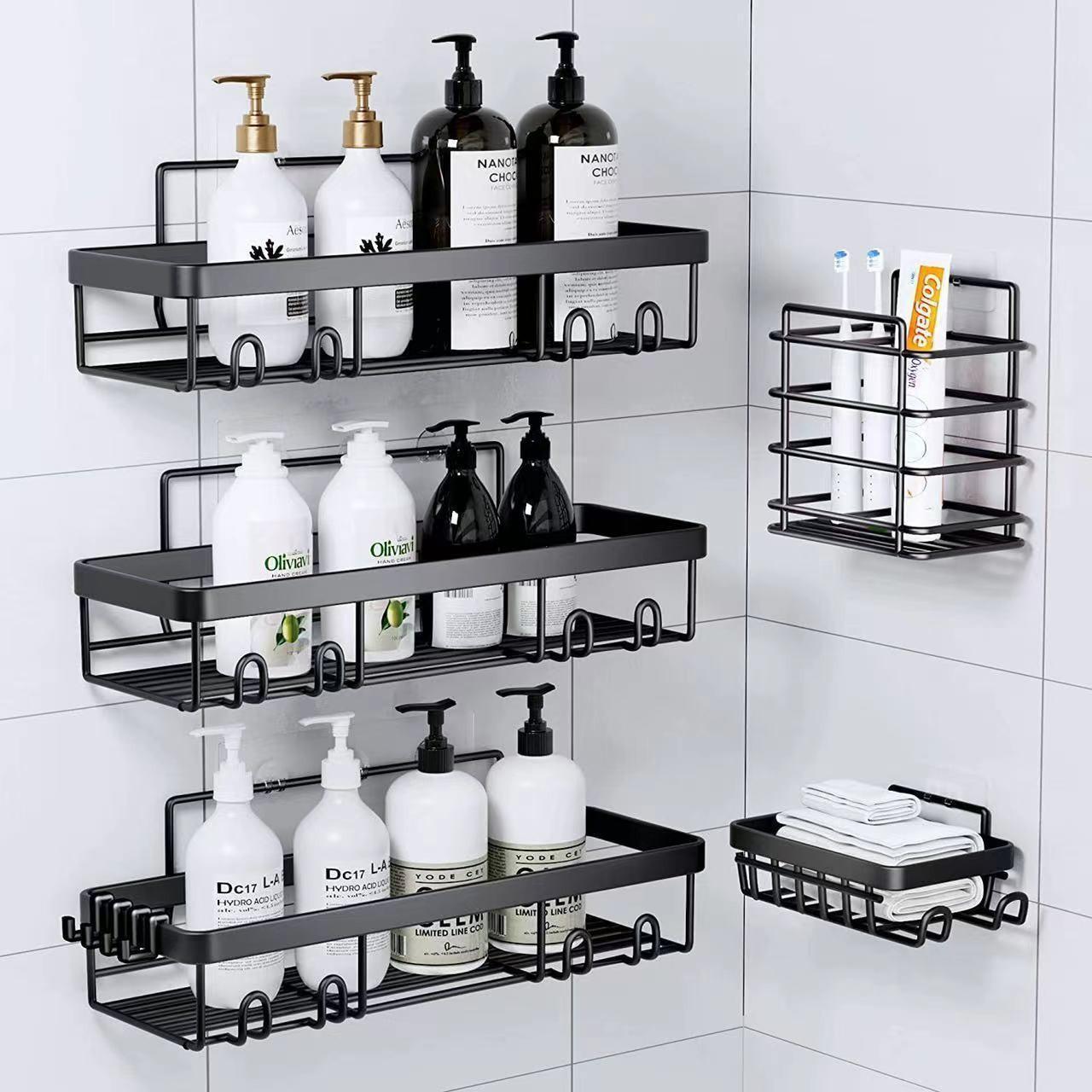 No-Drill Bathroom Shelf, Space-Saving Storage Solution, Perfect for Toiletries & Cosmetics, Easy Installation, Durable Design