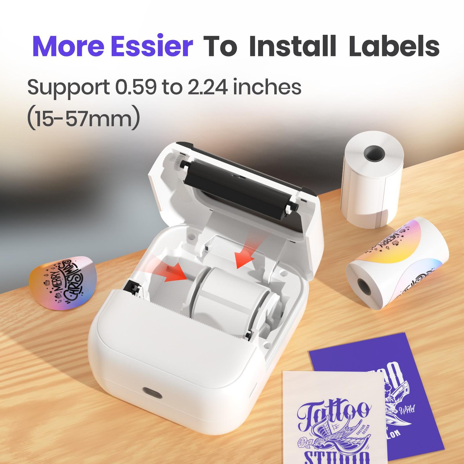 Portable Inkless Thermal Label Printer, Bluetooth-compatible Mini Label Maker for Small Business, Price Tags & Home Organization, Tattoo Design Printing