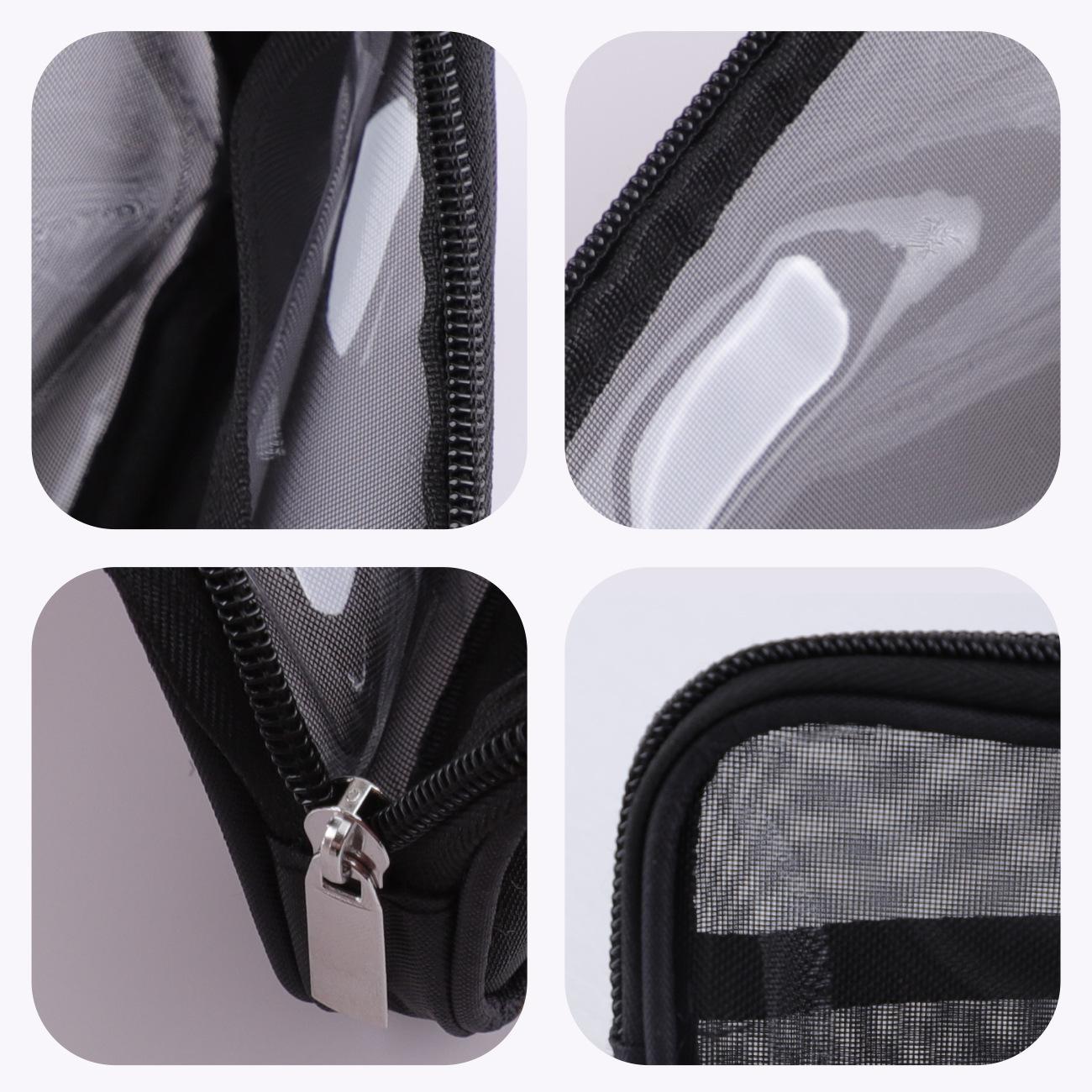 🎀Mesh Ventilated Makeup Brush Organizer Bag, versatile functionality (for brush storage, pen case, or toiletries), lightweight and portable for travel, suitable for both men and women, Travel Cosmetic Bags