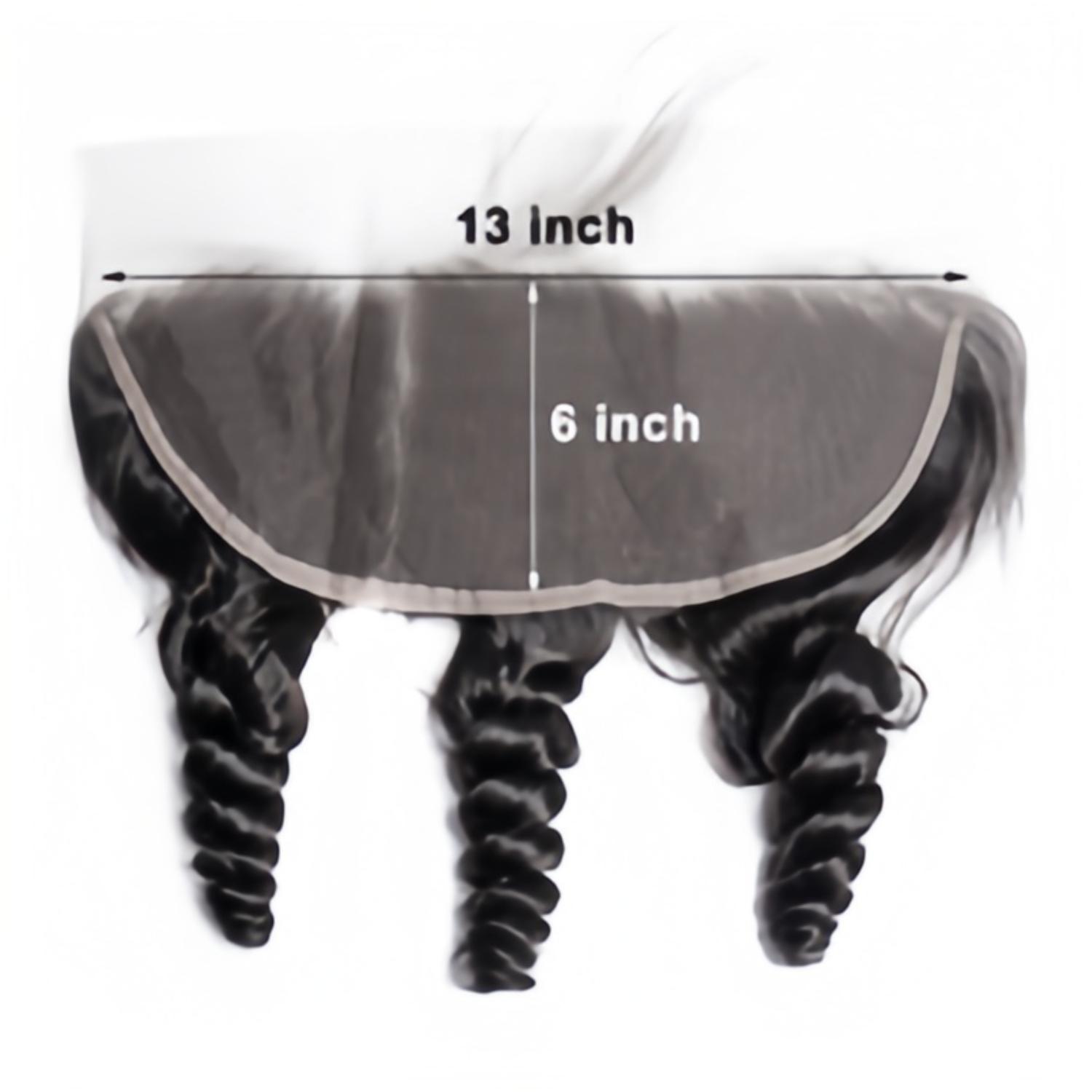 VIPbeauty 13x6 Lace Frontal HD Transparent Frontal Ear to Ear 13x6 Lace Frontal Closure With Baby Hair Free Part 100% Virgin Human Hair Closure Natural Hairline 150% Density