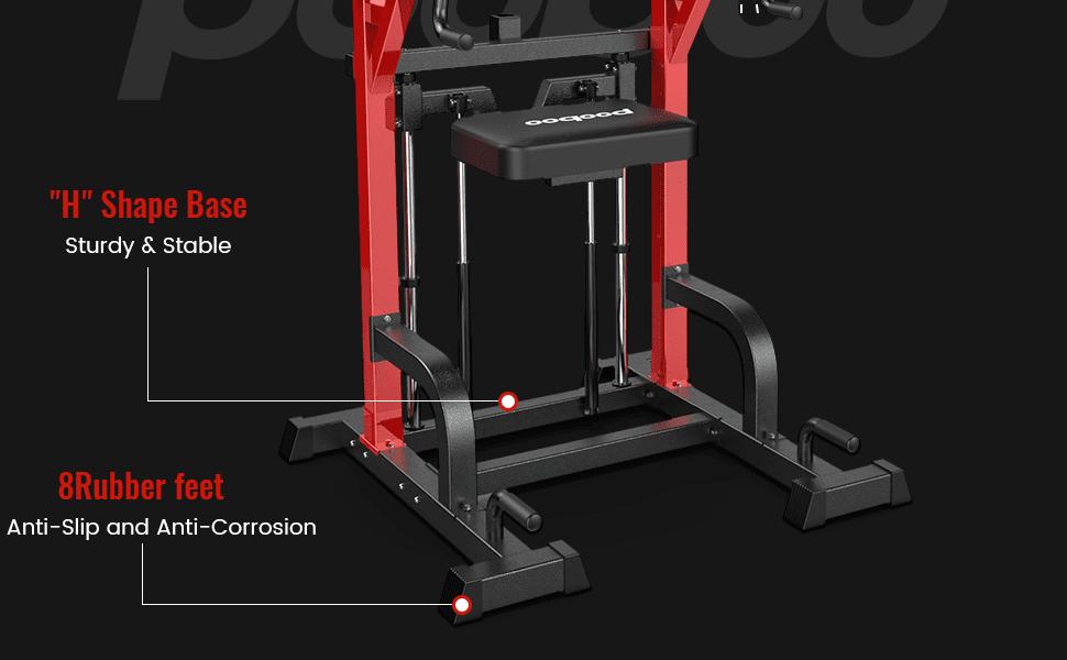 Pooboo Power Tower Dip Station, Pull Up Bar Stand for Fitness Home Gym Workout, Pull Up Dip Station, Multi-Function Power Tower Pull Up Bar,Adjustable Strength Training Fitness Equipment