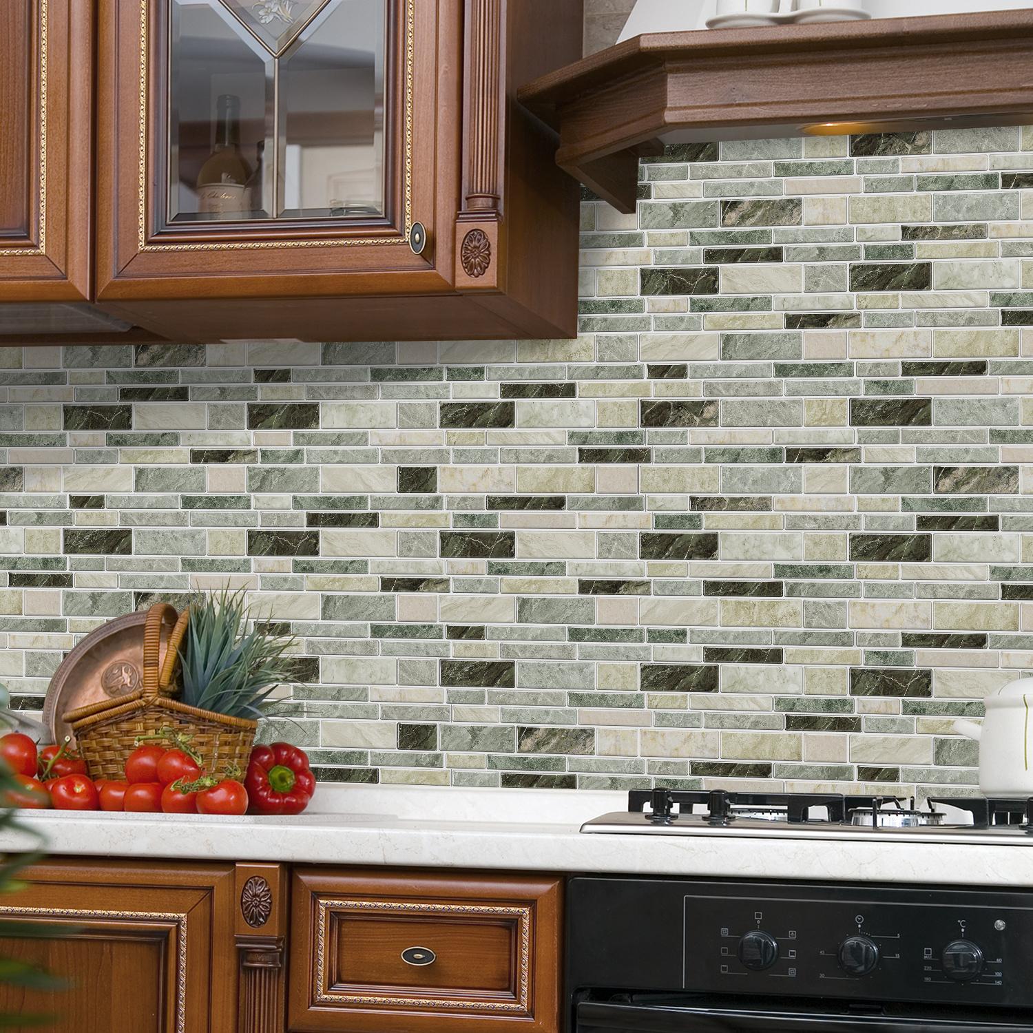 24pcs Marble Self-Adhesive Wall Tile Stickers, Decorative Wall Sticker, Bathroom & Kitchen Decor, Easy Peel-And-Stick Design, Universal Fit for Any Space