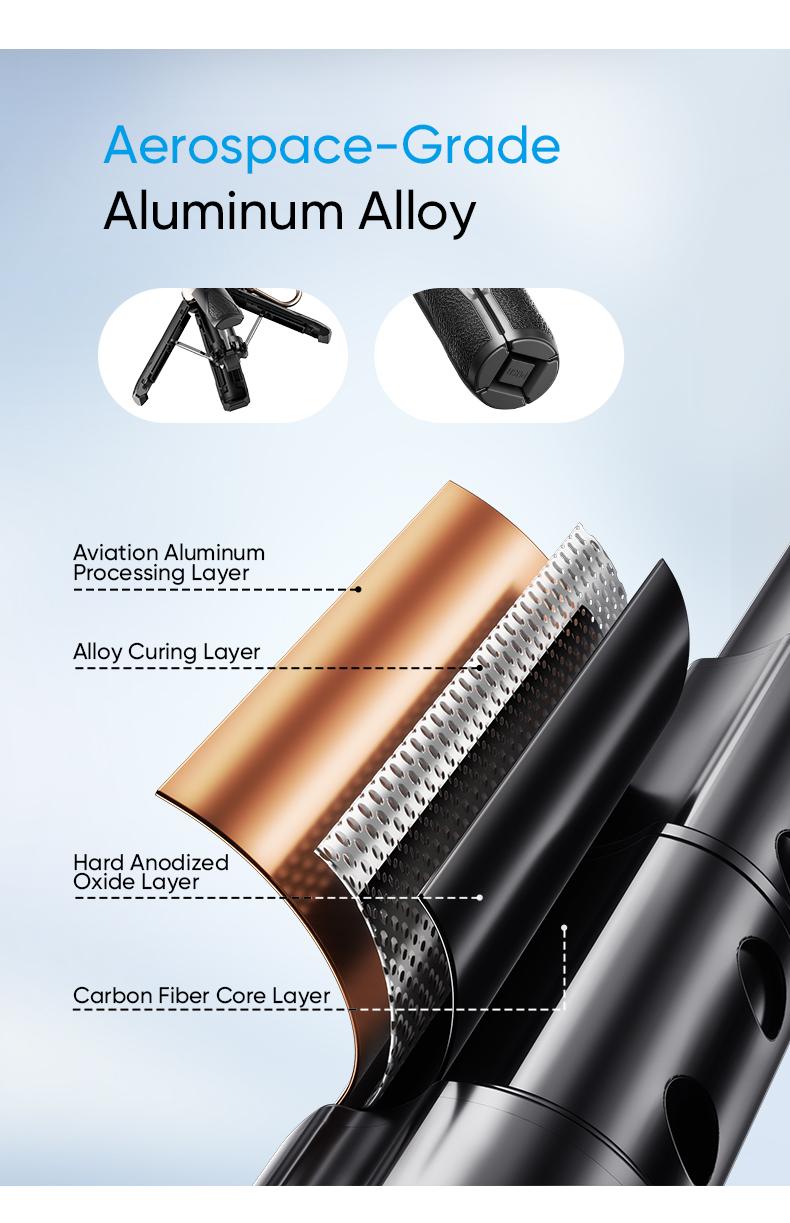 MAGIC JOHN 4-in-1 Multifunctional Magnetic Selfie Stick – 360° Rotation, Compact & Stylish, With wireless Bluetooth control, Magnetic Phone Holder for Selfies/Video Recording/Vlogging, Compatible with Most Phone Modes