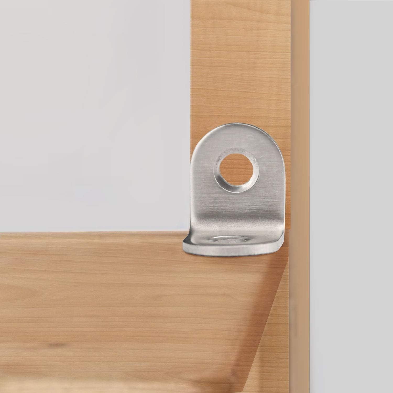 30/60/120 L-Type Angle Brackets, Stainless Steel Bracket, 90 Degree Right Angle Fasteners, Furniture Stabilizer Clips, Durable & Secure Joining Solutions