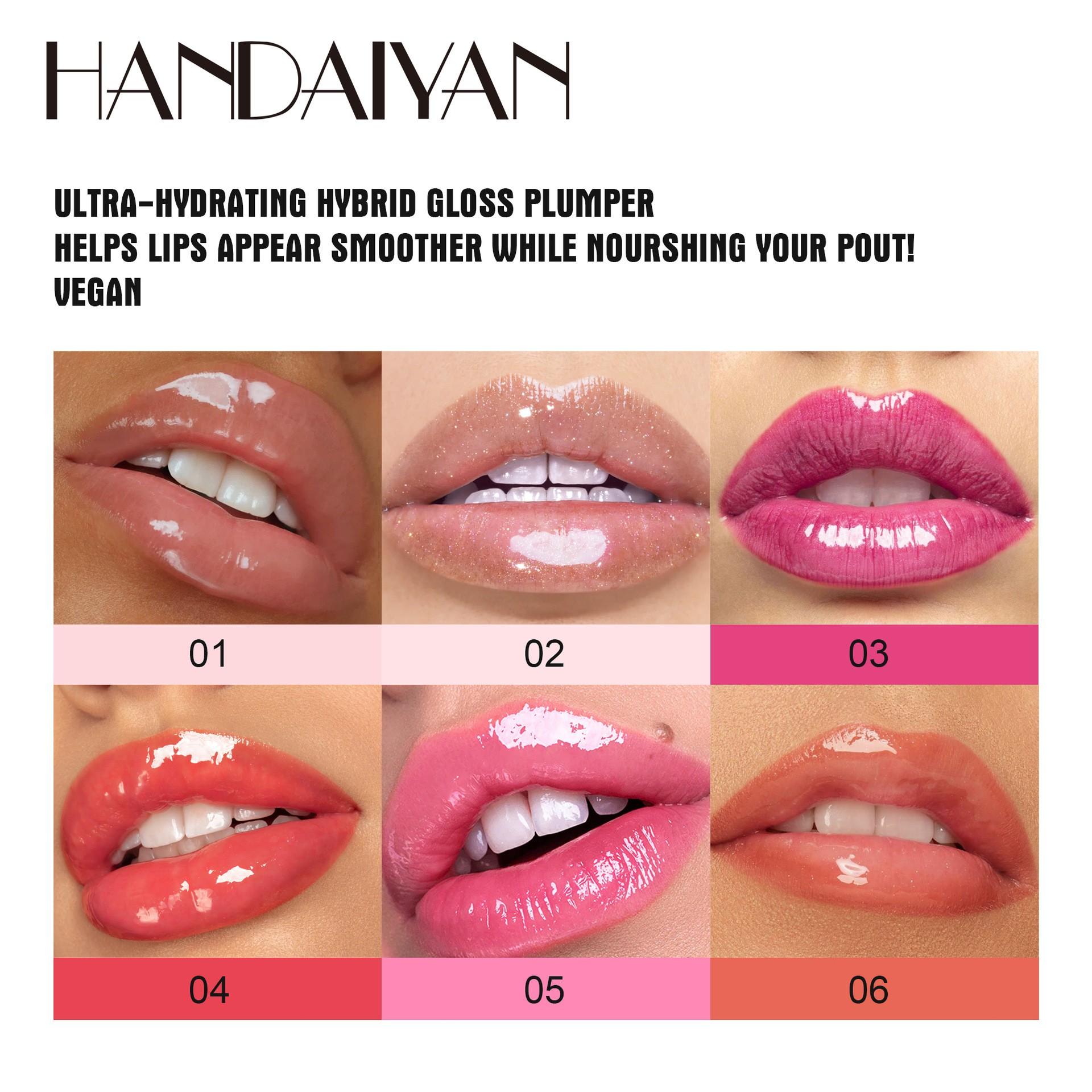 Handaiyan Moisturizing Lip Gloss, Mirror Finish Transparent Lip Jelly, Glass Lip Glue Waterproof Long-Lasting, Enhances Lips Naturally