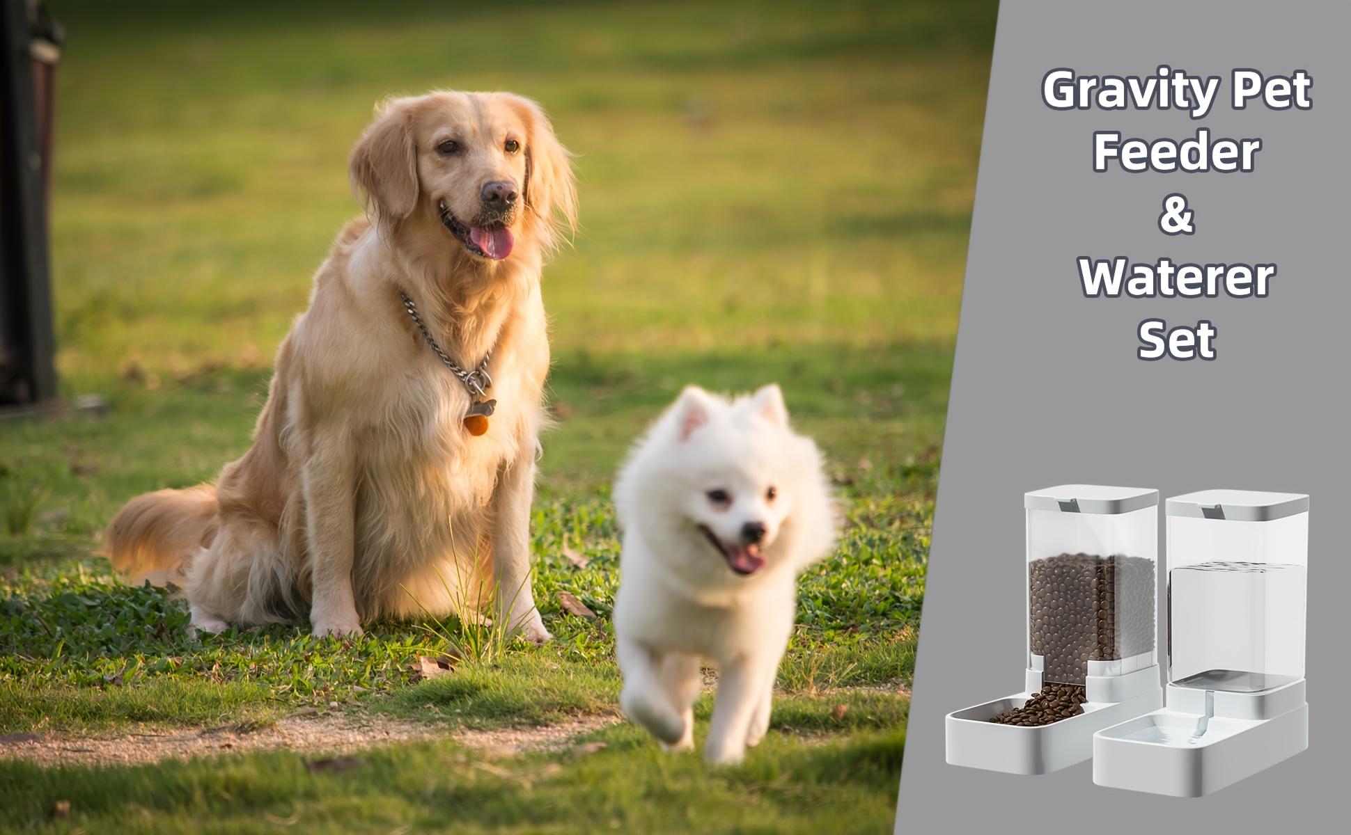 2-piece Gravity Pet Feeding and Drinking Set, Automatic Dog Food Feeding and Drinking Set - Pet Feeding Set - Suitable for Dogs, Cats, and Pet Animals, Automatic Gravity Feeder