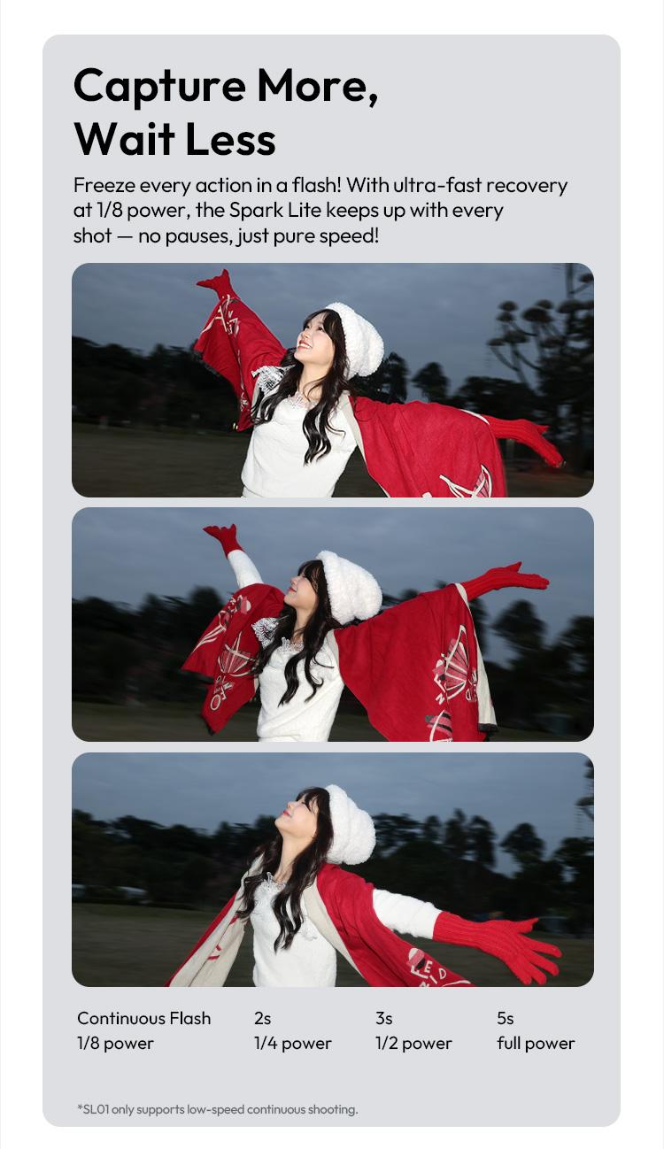 Ulanzi SL01/SL02/SL03 Mini Camera Flash Light SpeedLite GN8 6500K for Canon Sony ZV-1 Nikon Fuji Camera DSLR Vlog Live Outdoor Photography