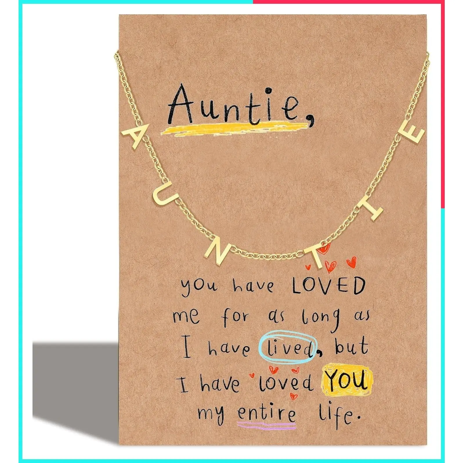 Pendant Necklace Gift for Mother, Aunt, Auntie, Grandma, Gigi, Nana, Sister - Mother's Day, Birthday, Christmas