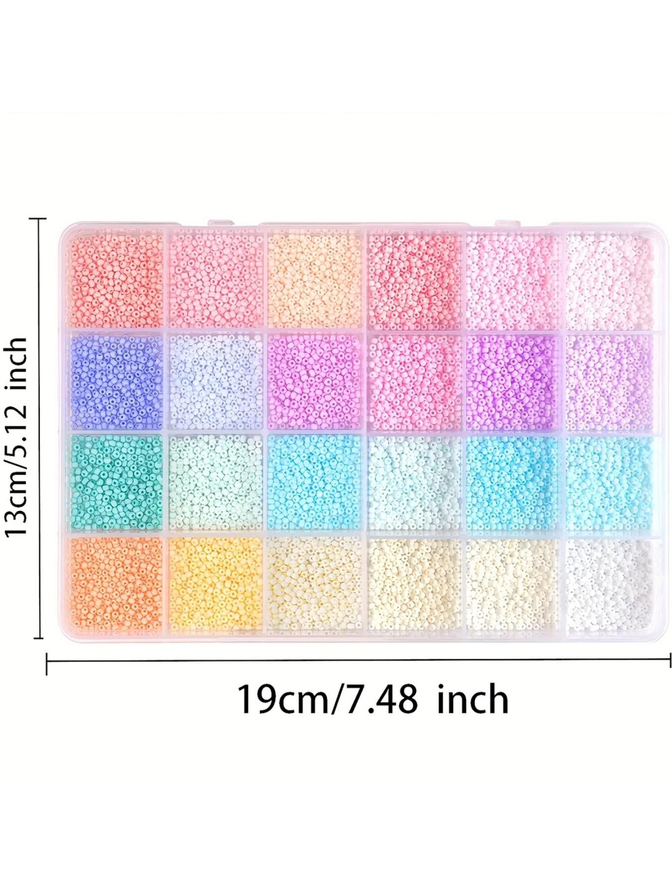 3mm 8400 Glass Seed Beads Set, 24 Colors Mixed, DIY Jewelry Making, Friendship Bracelet Kit, Keychain Charms, Holiday Gifts