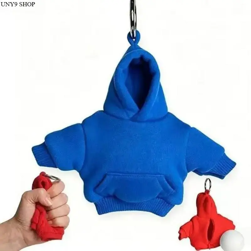 Mini Hoodie Stress Ball Keychain, Cute Squishy Fidget Toy with Clip, Soft Squeeze Sensory Accessory, Novelty Backpack Charm for Bags, Keys, Everyday Carry & Gift Giving