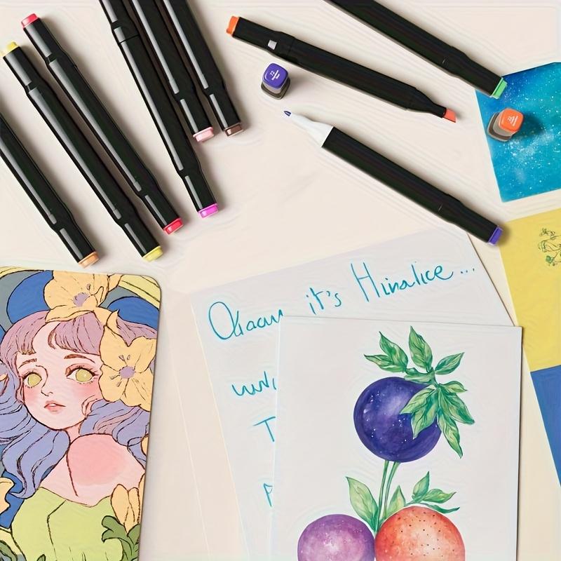 36-color double-headed marker pens, marker pens, dual-use for thick and thin lines, quick-drying type, suitable for painting and hand-drawing, with smooth color rendering and no ink bleeding through paper