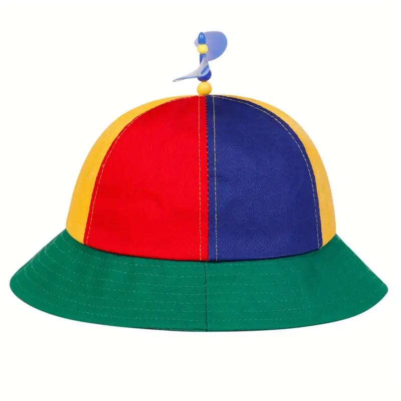 Women's Colorful Spiral Propeller Cartoon Bucket Hat, Lightweight Breathable Polyester Fisherman Cap, Ideal for Spring Fall Travel Beach Party