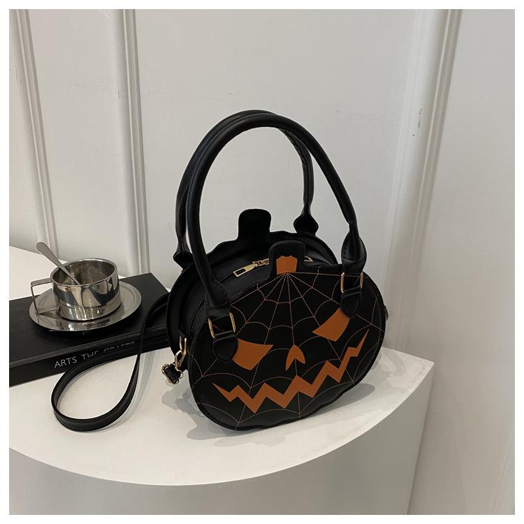 2026 New Halloween Pumpkin Bag, Contrast Color Simple Handbag, Funny Novelty Shoulder & Crossbody Bag for Women