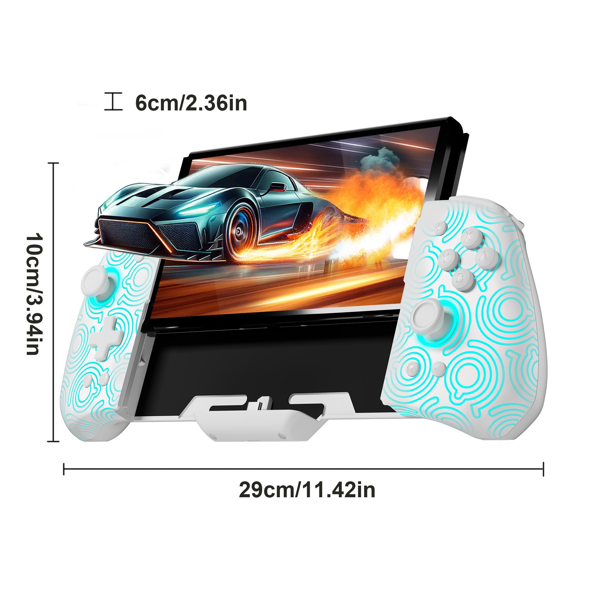 FUNLAB Luminpad Ergonomic Switch Controller Compatible with Nintendo Switch/OLED, Luminous Pattern Switch handheld Controller, One-Piece Joypad Controllers Replacement - 7 LED Colors/Turbo/Mapping