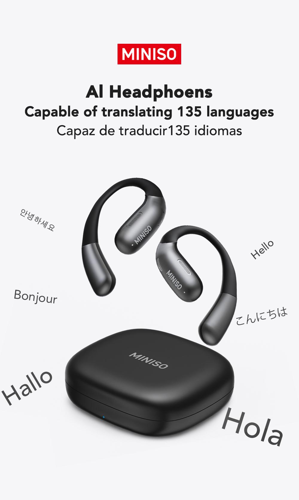 MINISO X28 OWS Open Ear Wireless Bluetooth Earbuds Support 135 Languages Real Time Bluetooth 58H Playback HIFI Stereo Fast Charging