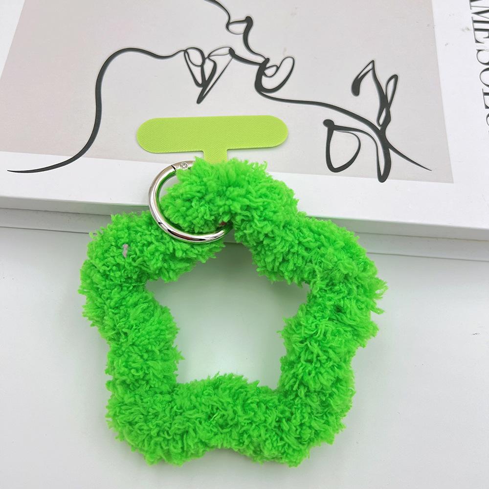 1PC Plush Phone Lanyard, Creative Star Shape Lamb Fleece Wrist Strap, Bag & CCD Camera Charm for Women