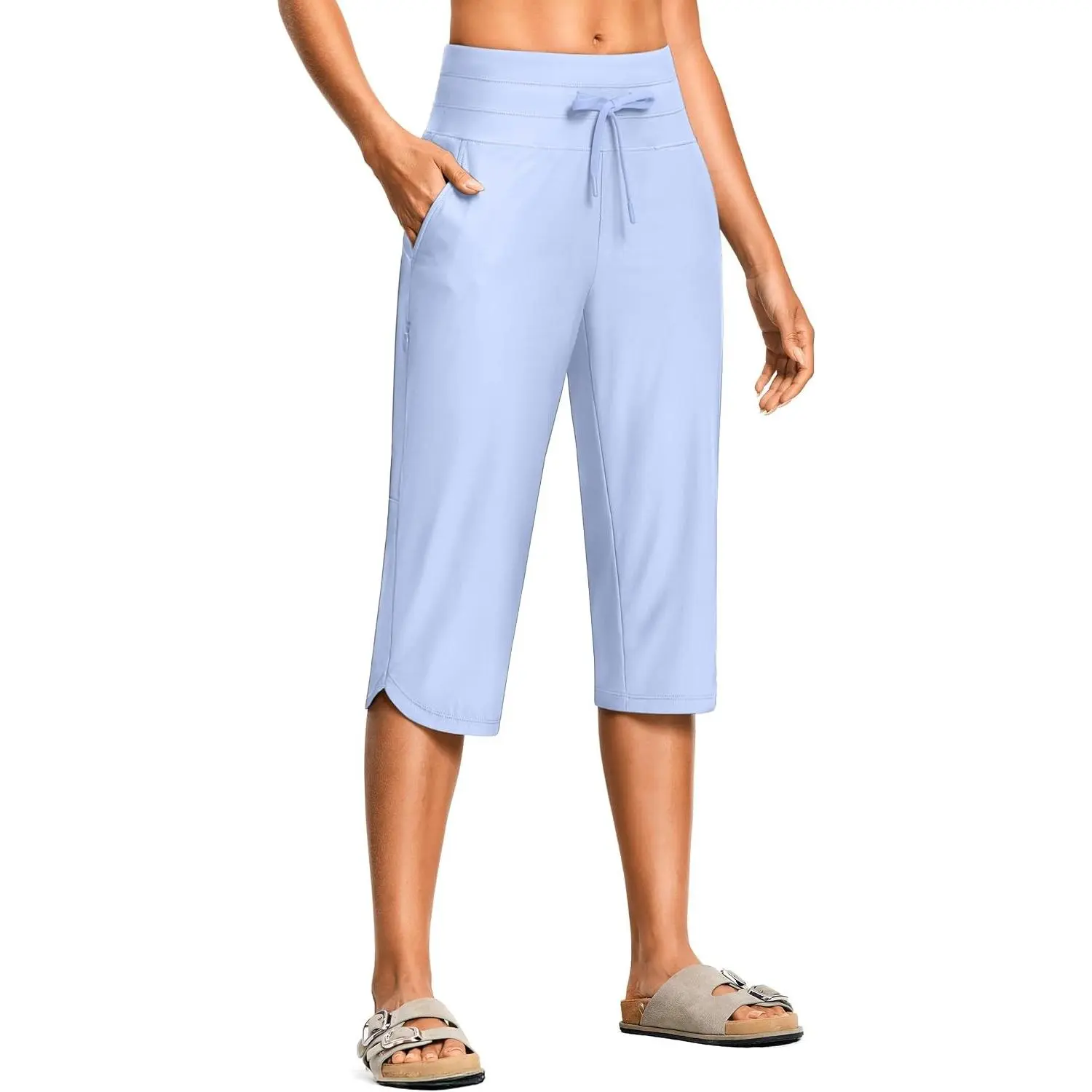 Women's Swim Capris 18" Quick Dry UPF50+ Swimsuit Pants Long Board Shorts for Women with Pockets
