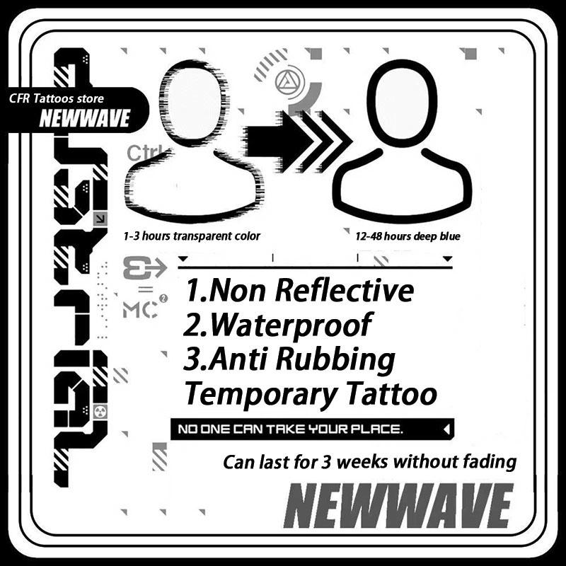 Dark Thorn Cross Dragon Herbal Juice Tattoo Sticker, Semi-Permanent Waterproof Long-Lasting Non-Reflective, Realistic Tattoo for Forearm & Arm