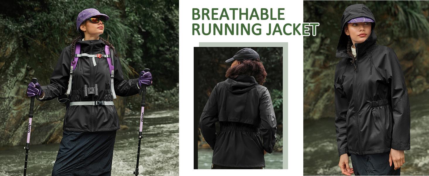 Women's Athletic Hooded Windbreaker Clothes - Lightweight Waterproof Solid Long-Sleeve Outdoors Top with Large Zippered Pockets, Windproof Zipper for Hiking, Daily Commuting Women's Athletic Hooded Windbreaker Clothes - Lightweight Waterproof Solid Long-Sleeve Outdoors Top with Large Zippered Pockets, Windproof Zipper for Hiking, Daily Commuting