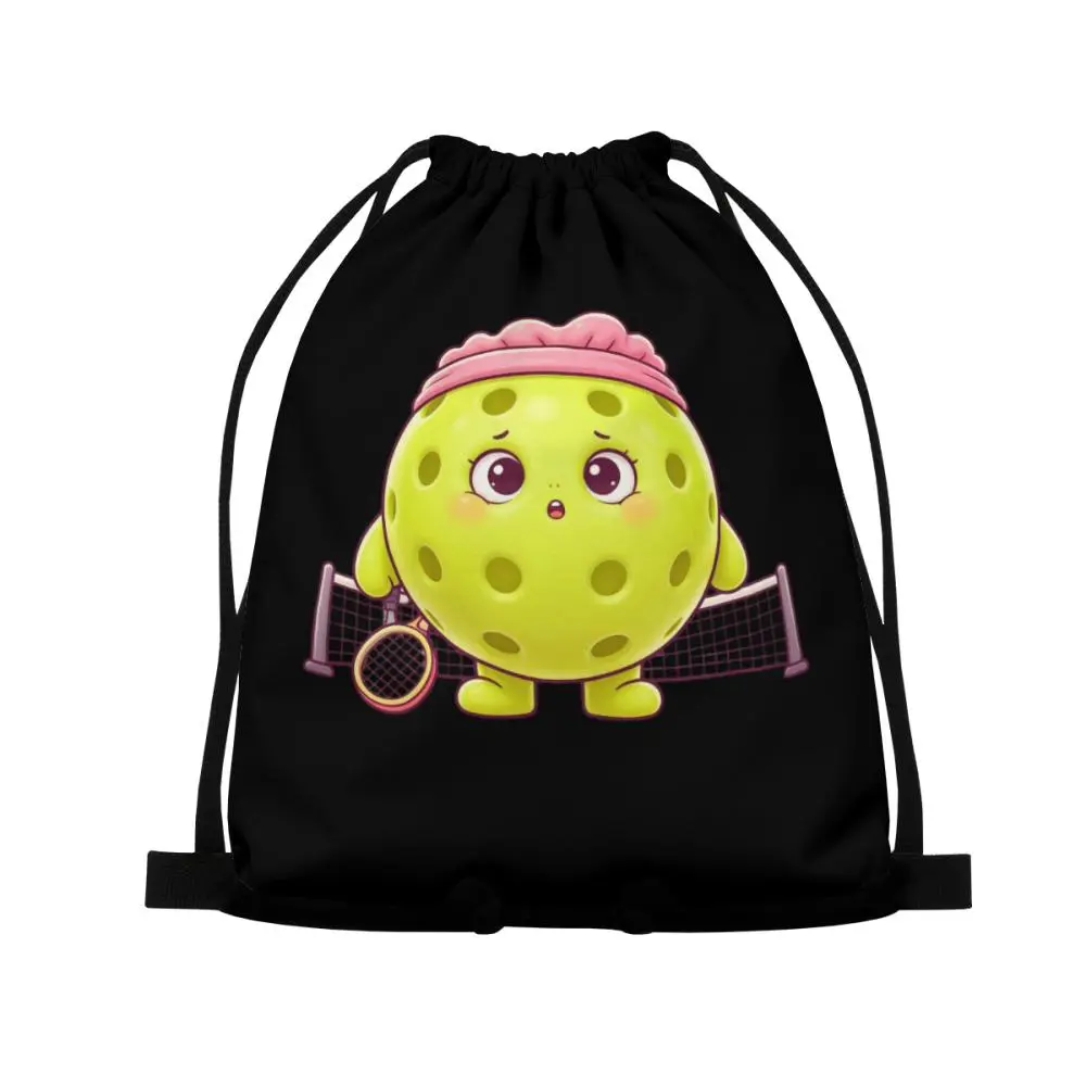 Cute Pickleball Drawstring Backpack | Kawaii Sports Cinch Bag for Women, Lightweight Gym Sackpack for Pickleball Players