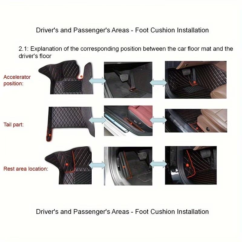 For BYD Seal 06 EV/DM-i PU leather left-hand drive car floor mat, 360 degree protection, car interior accessories, suitable for heavy weather, quick disassembly, cleaning and installation for daily use Automotive floor mats
