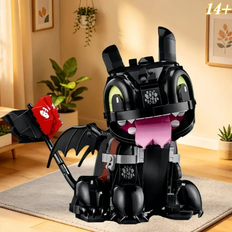 2026 New 784pcs 10375 Cute Pet Building Blocks, Home Decor Toy, Puzzle Gift for Boys and Girls, Educational Dragon Training Set Building Block Model, Building Block Sets