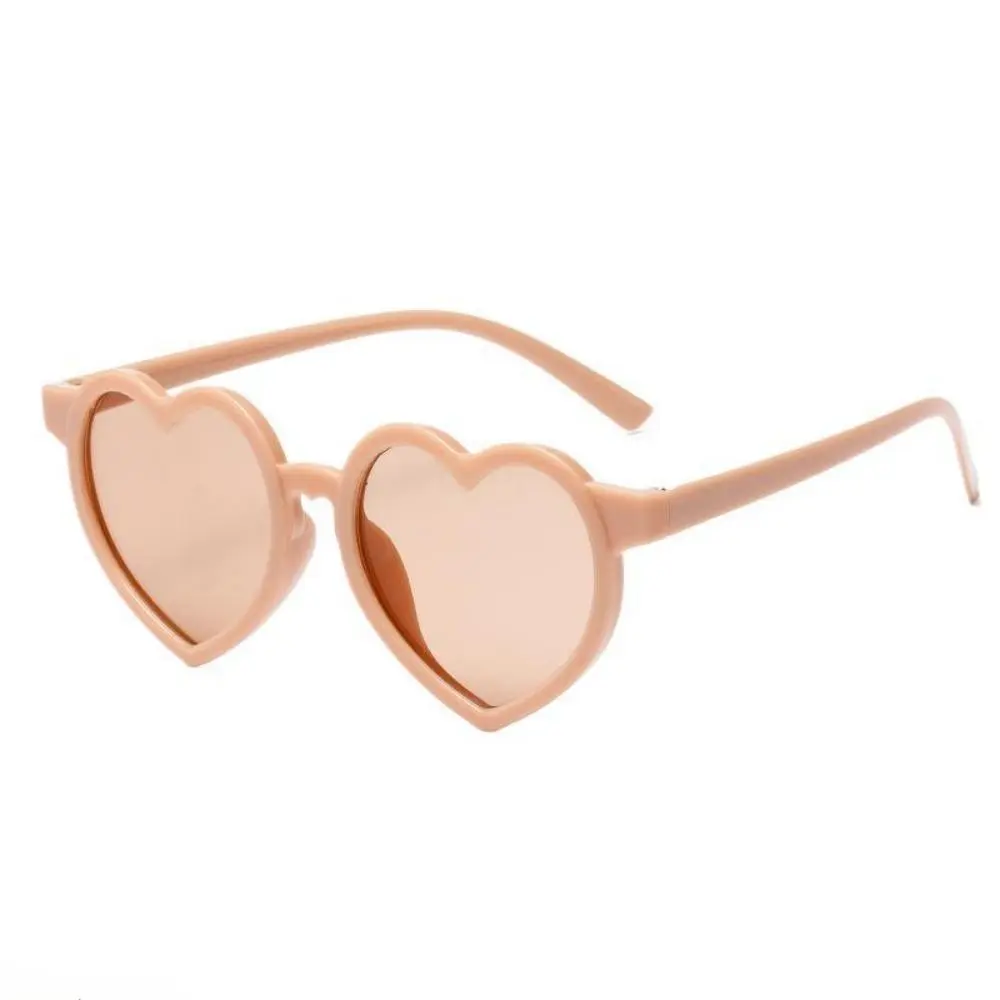 Unisex Rimless Heart-Shaped Sunglasses Charm Set 1 - Translucent Candy Color Polycarbonate Lenses, Lightweight UV400 Protection, Integrated Hearts, Bright Soft Visual Effect, Novelty Print, Ideal for Music Festival, No Excessive Promotions