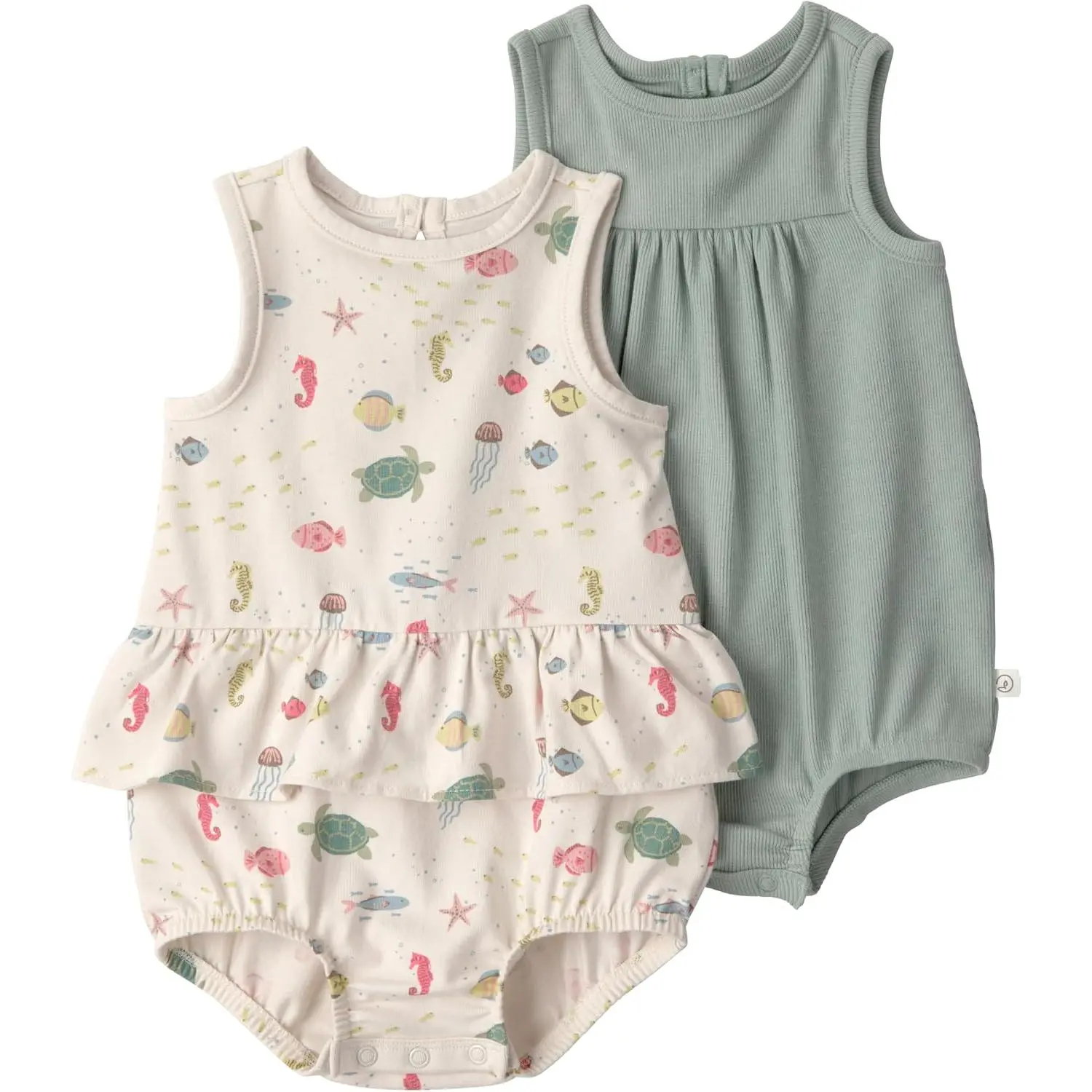 Baby Shortalls, Unisex Organic Cotton Baby Overalls, Sleeveless Summer Romper for Boys & Girls, Infant Toddler Clothes