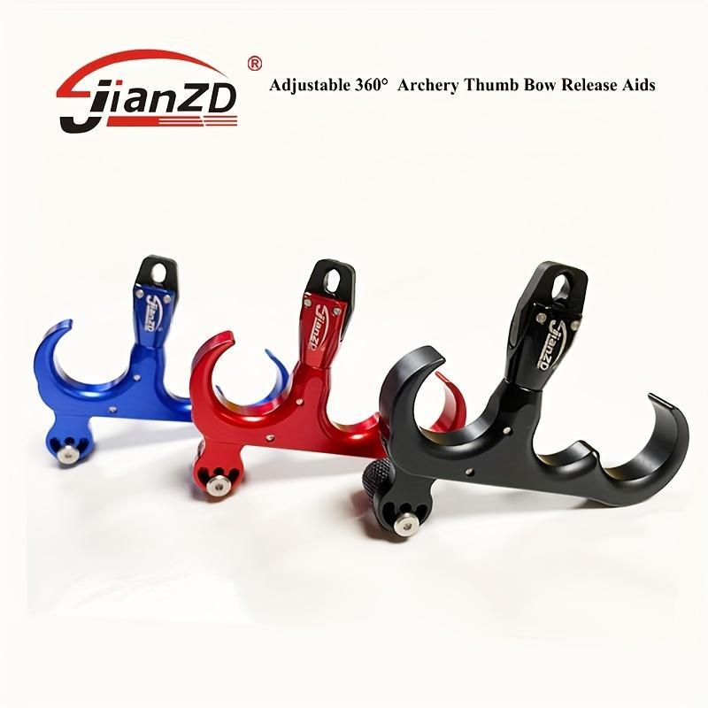 JianZD 3-Finger Thumb Bow Release, Adjustable Sensitivity & 360° Rotatable Head, Aluminum Alloy for Target Shooting,For Compound Bow Precision Archery Release Aids Three Finger Grip Alloy Construction Durable alloy material JianZD 3-Finger Thumb Bow Release, Adjustable Sensitivity & 360° Rotatable Head, Aluminum Alloy for Target Shooting,For Compound Bow Precision Archery Release Aids Three Finger Grip Alloy Construction Durable alloy material