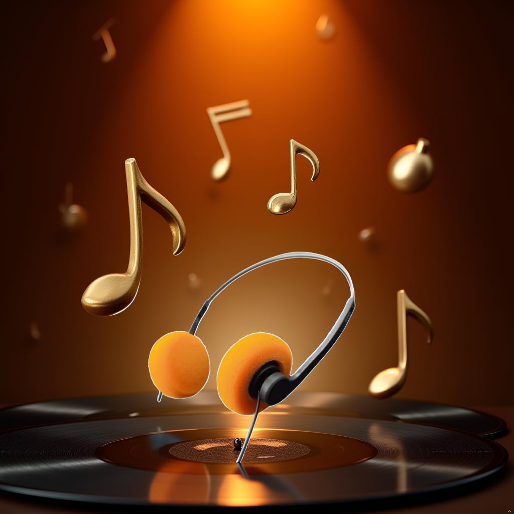Retro Lightweight Earphones,Over-Ear Headphone, Feelings Underwire Headphones,Hi-Fi Stereo Earphone Headset,Headphone,for  Mobile Phones Playback Pevices Headphones (Orange + Black)